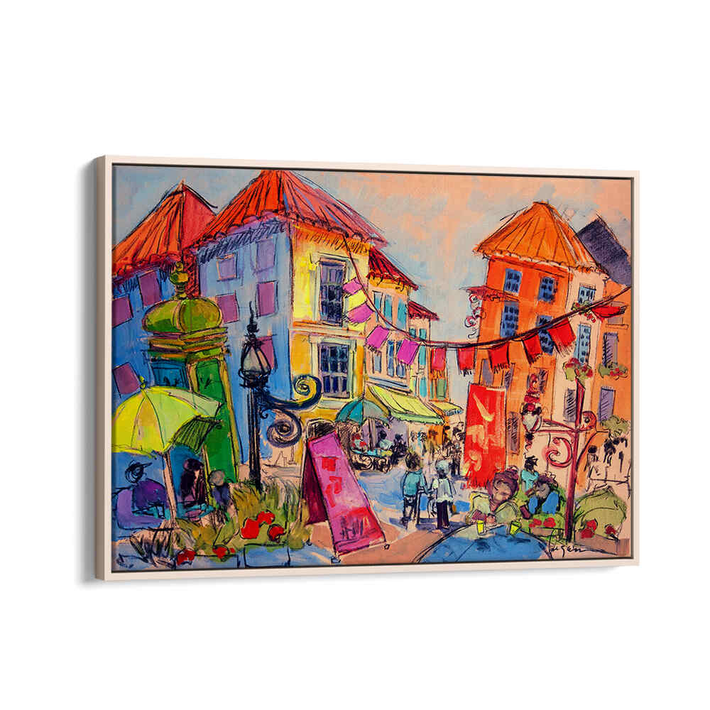 VIBRANT STREET SCENE , LANDSCAPE PAINTINGS