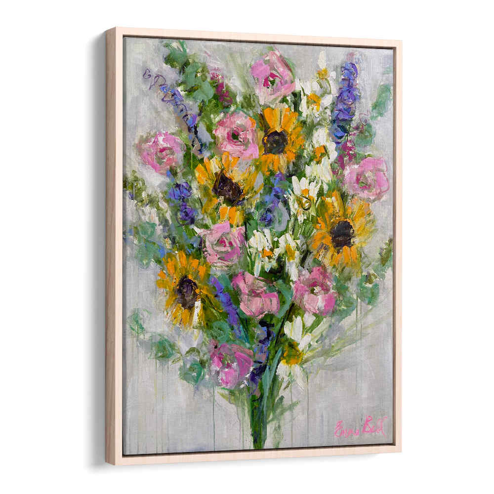 Vibrant Sunflowers Bouquet, floral flower paintings showcasing abstract beauty and bold colors for stunning wall decor.