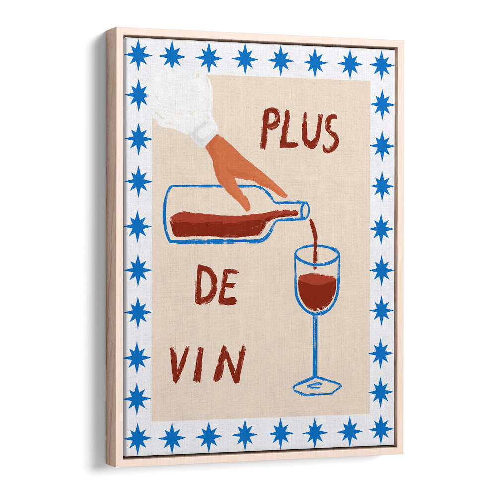 Oakwood Floater WINE POUR DELIGHT , BAR art poster — wine pour scene with glass, bar cafe wall decor
