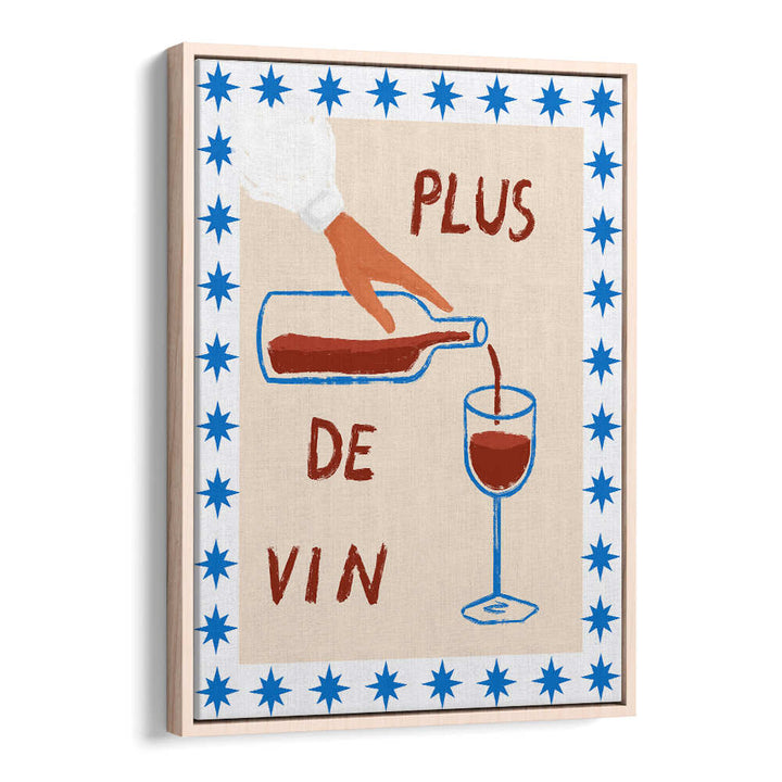 Oakwood Floater WINE POUR DELIGHT , BAR art poster — wine pour scene with glass, bar cafe wall decor