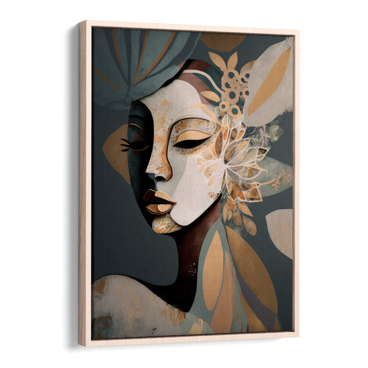 WOMAN FACE PORTRAIT WITH FLORAL ELEMENTS III , PORTRAITS & FIGURATIVE ILLUSTRATIONS