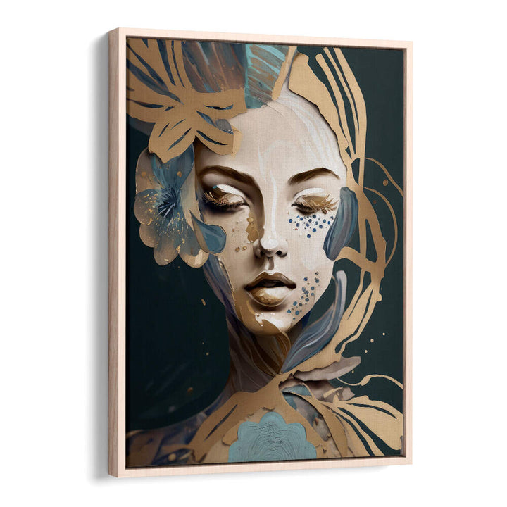 WOMAN FACE PORTRAIT WITH FLORAL ELEMENTS II , PORTRAITS & FIGURATIVE ILLUSTRATIONS