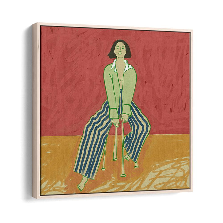 WOMAN IN STRIPED PANTS