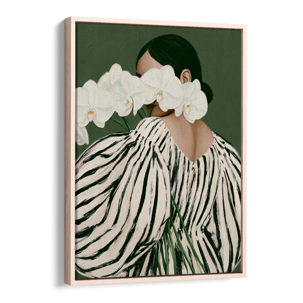 WOMAN WITH WHITE ORCHIDS
