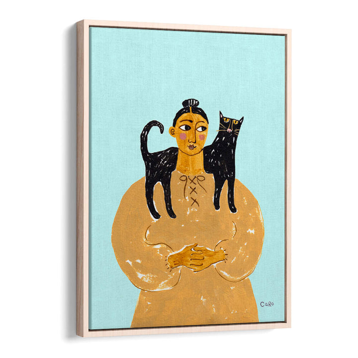 WOMAN WITH CAT , PORTRAITS & FIGURATIVE ILLUSTRATIONS