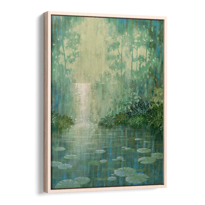 Serene WATERLILY POND, LANDSCAPE PAINTINGS featuring tranquil water and vibrant lilies, perfect for home decor.