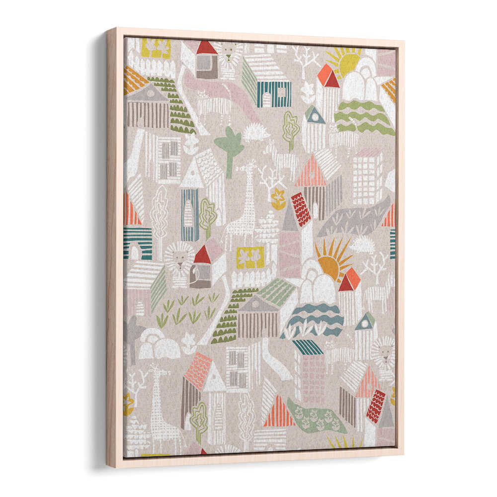 Whimsical ANIMALS HIDING, KIDS ROOM PAINTINGS to spark imagination in your child's room, perfect for playrooms and nurseries.