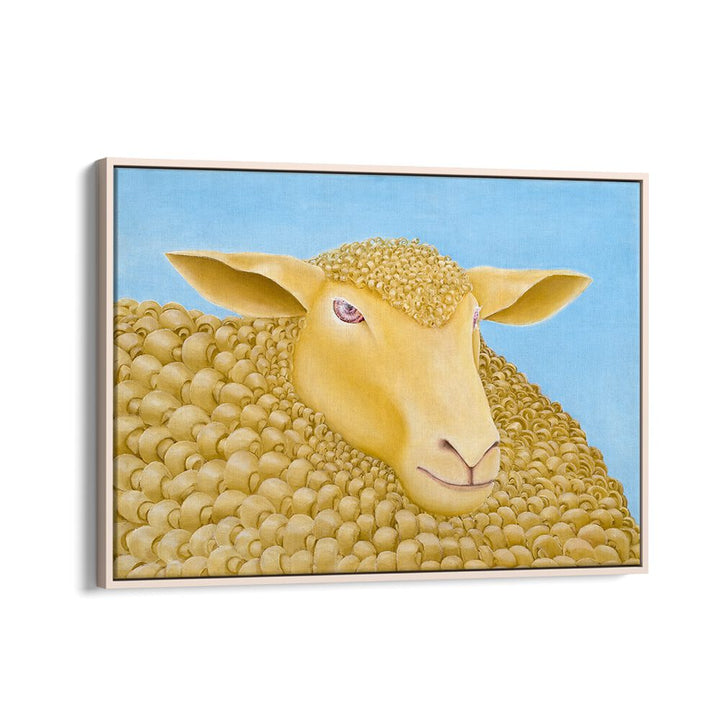 Woolly Mundane, animal paintings showcase a charming sheep, blending artistic expression with nature’s beauty.