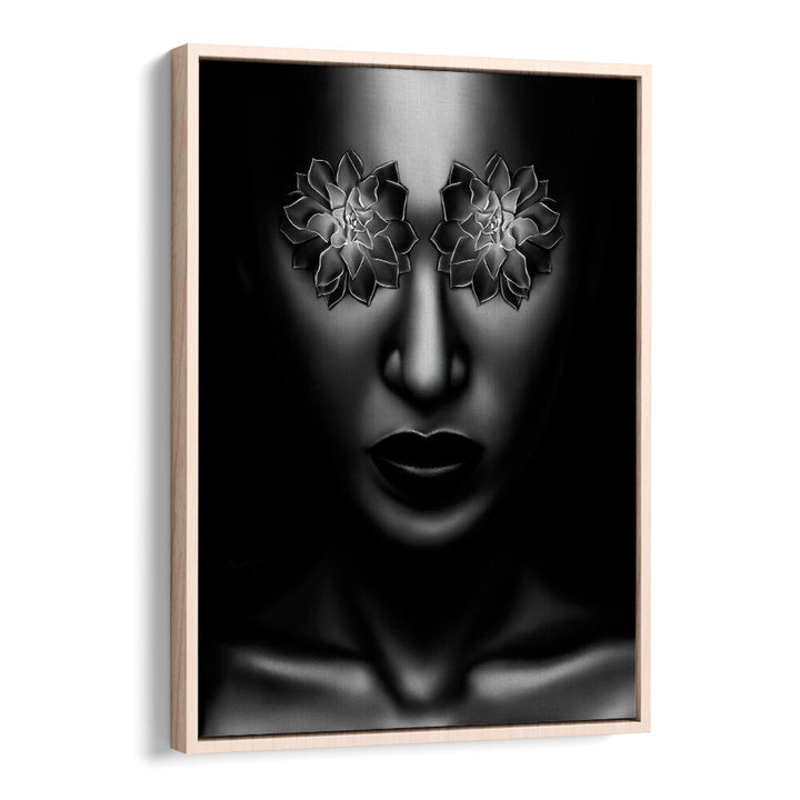 Bold YEUX FLEUR, POP ART PAINTINGS featuring a striking face adorned with floral elements, perfect for modern decor.