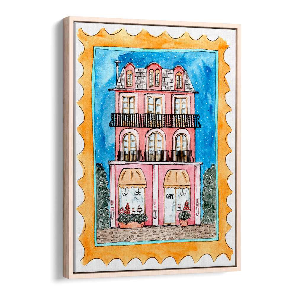 Artistic depiction of a charming café, embodying the spirit of CAFE MID NIGHT, BAR & CAFE ART. Perfect for nightlife vibes.