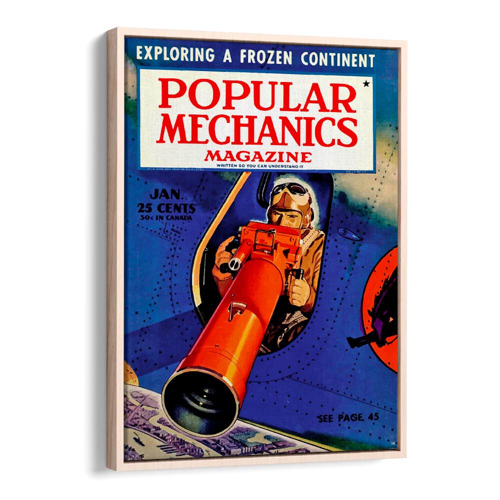 Explore the retro charm of POPLUAR MECHANICS, VINTAGE TRAVEL POSTERS capturing adventure and innovation.