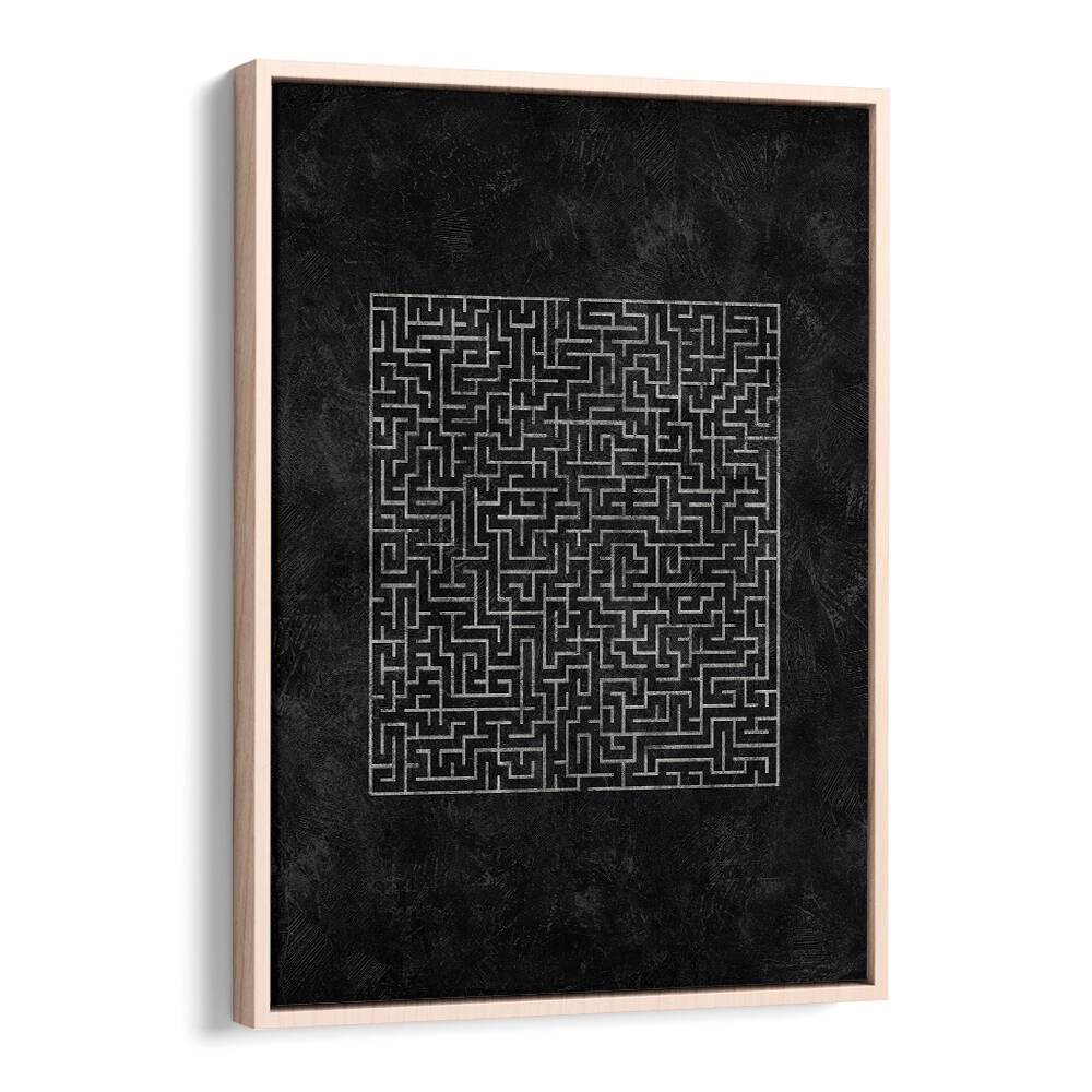 Stunning geometric art print, THE SQUARED MAZE JOURNEY, adds modern elegance to any space with bold design.