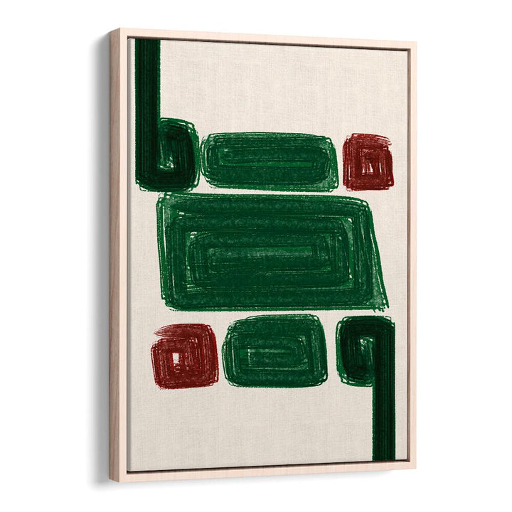 SIMPLEX III, ABSTRACT PAINTINGS showcases vibrant green and red shapes, enhancing modern decor with artistic flair.