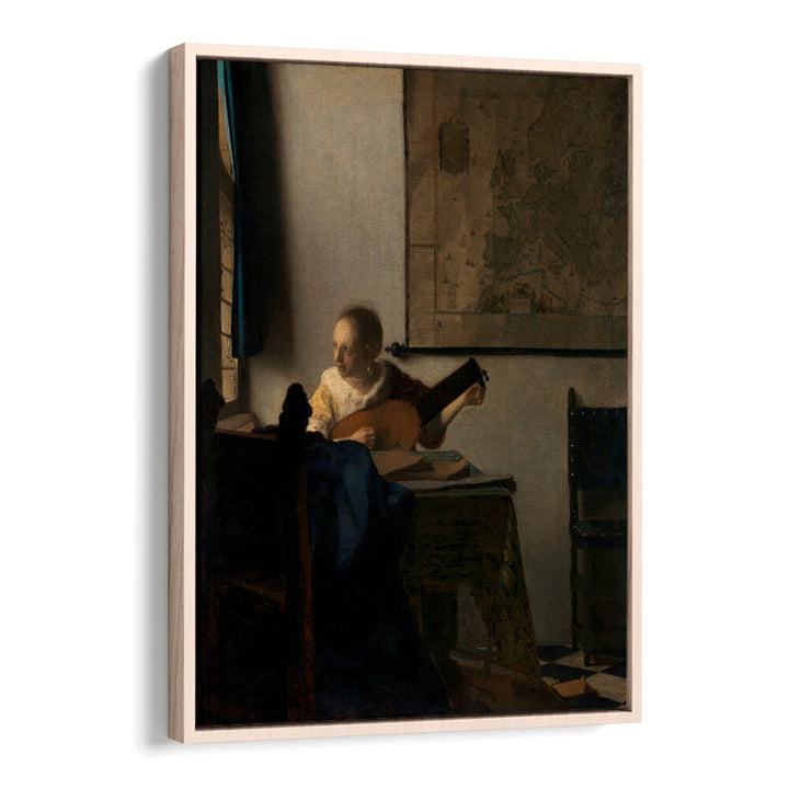 YOUNG WOMAN WITH A LUTE (CA.1662–1663)  BY JOHANNES VERMEER, VINTAGE PAINTINGS