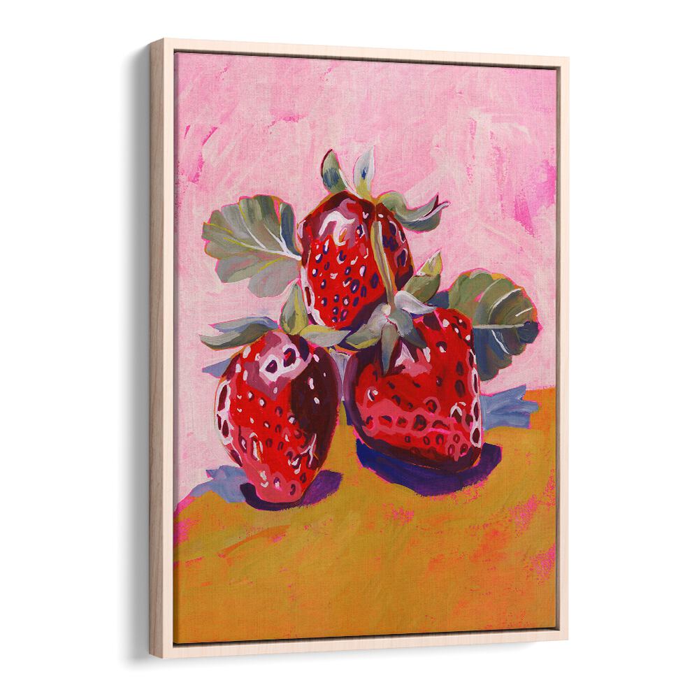 Vibrant FRESH PAINTAINLY STRAWBERRIES art print, showcasing nature's sweetness in stunning detail. Perfect for decor!