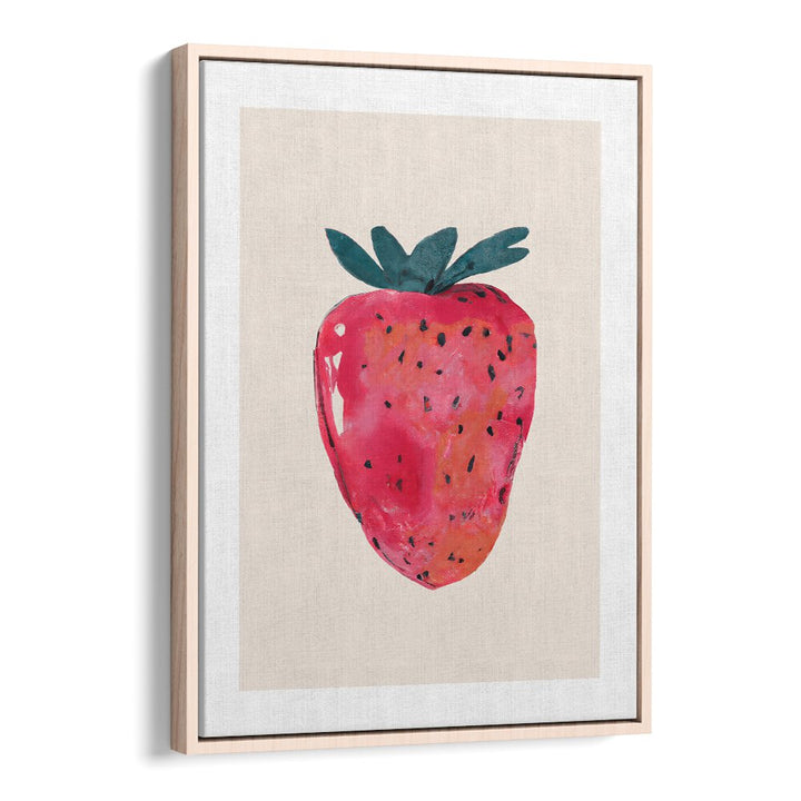 FRESA , KITCHEN POSTERS featuring a vibrant strawberry print framed in natural wood for a stylish kitchen decor.