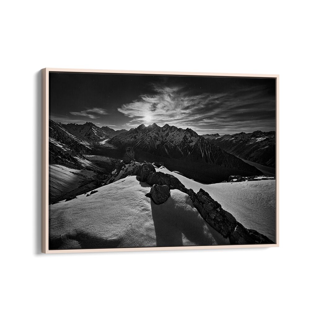 Stunning MOONLIGHT OVER TASMAN GLACIER , PHOTOGRAPHY PRINTS showcasing the beauty of glacial landscapes and night skies.