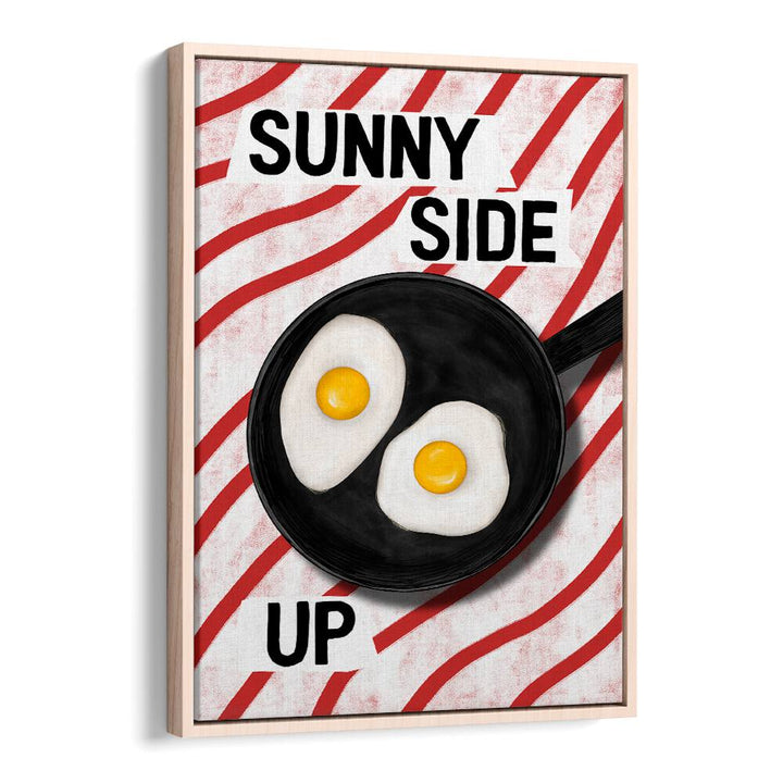 Colorful art featuring a frying pan with sunny side up eggs, perfect for your SUNNY SIDE UP, BAR decor.