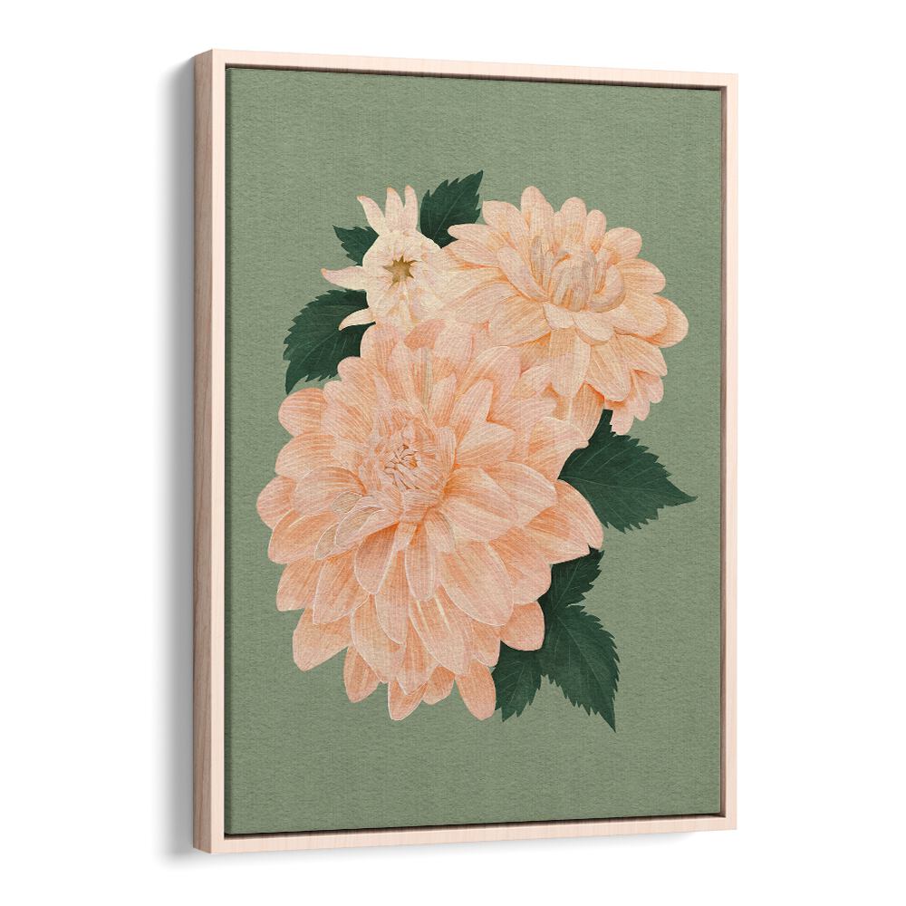 Elegant AQUAA CREAL CHIFFON II, FLORAL FLOWER PAINTINGS showcasing delicate blooms against a soft green background.