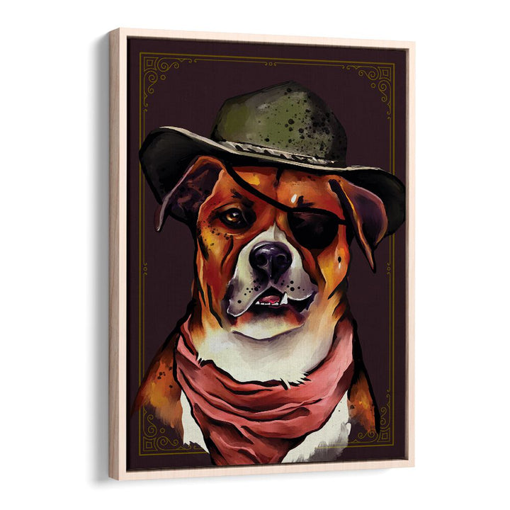 Colorful dog wearing a hat and scarf, featured in our DOG, ANIMAL PAINTINGS collection at Oakwood Floater.