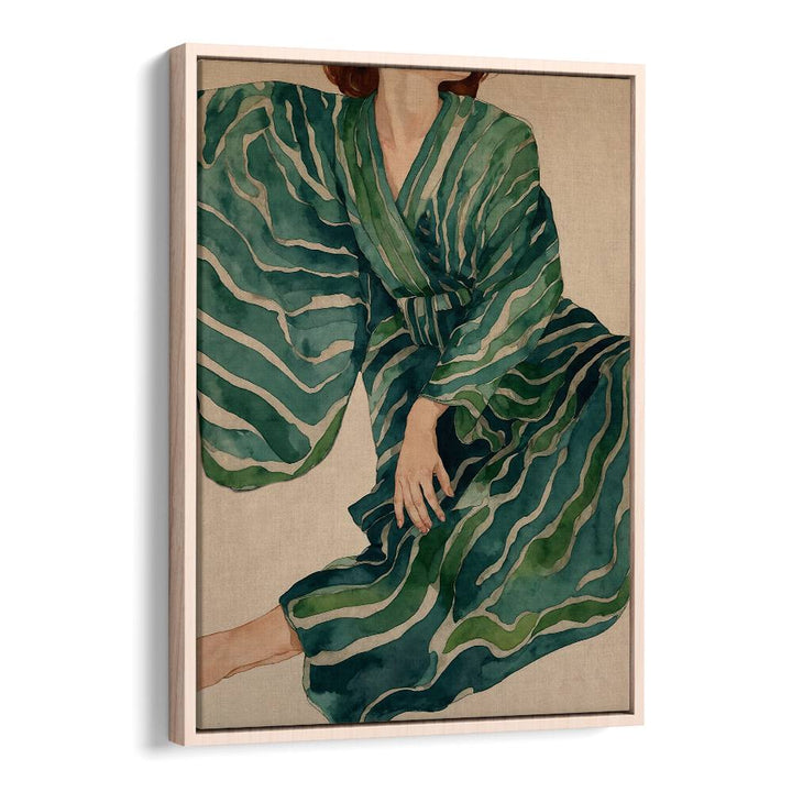 Elegant artwork "FIGURATIVE WOMAN NO.II , PORTRAITS" features vibrant colors and captures femininity beautifully.