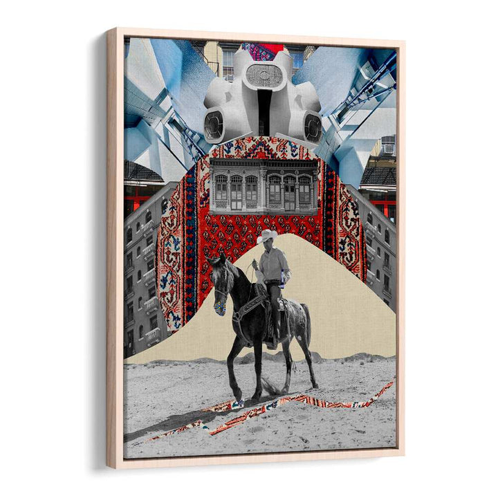 Surreal art print featuring a horseman in a striking, artistic landscape, perfect for horse lovers. HORSEMAN, SURREAL ART PRINTS.