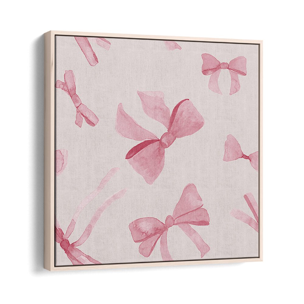 Delicate pink bows adorn the WATERCOLOUR BOWS VIII, ideal for kids' room paintings by Oakwood Floater.