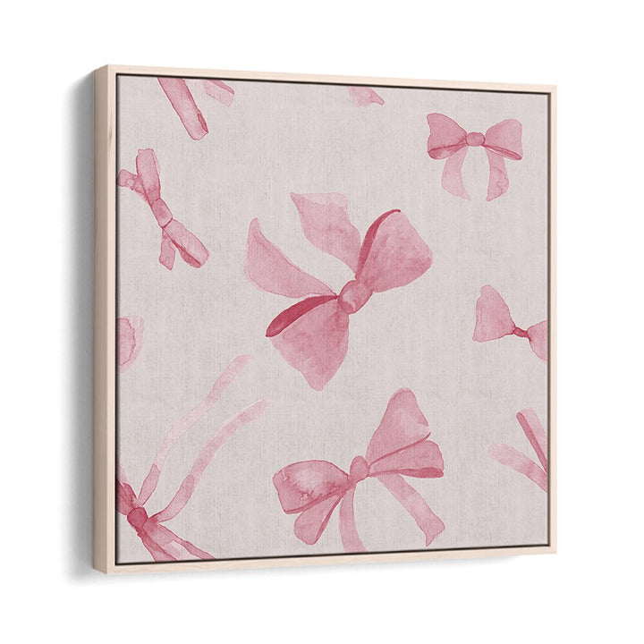 Delicate pink bows adorn the WATERCOLOUR BOWS VIII, ideal for kids' room paintings by Oakwood Floater.