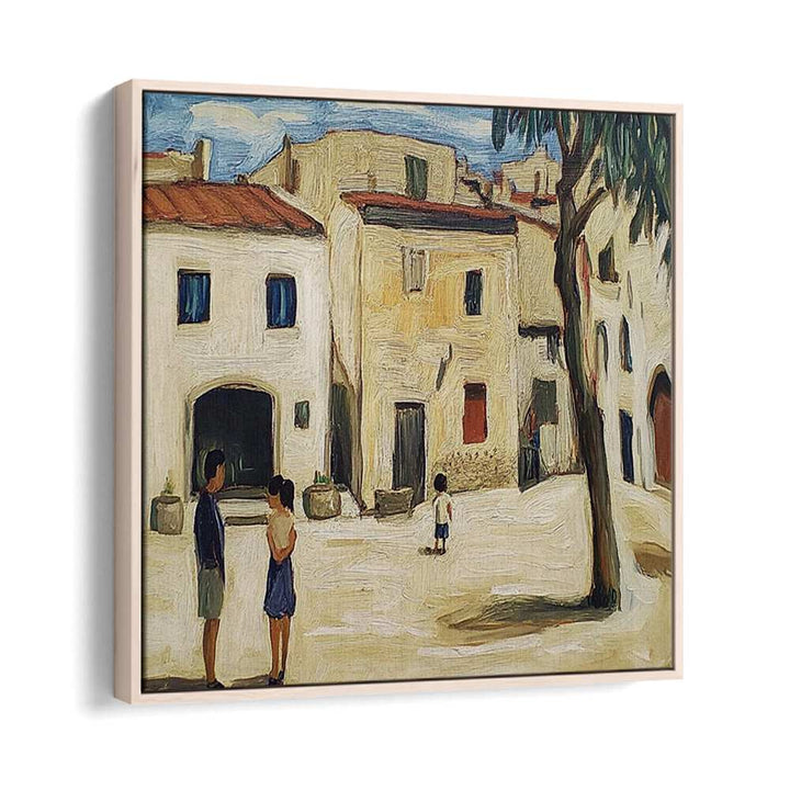 Stunning decor piece, VILLAGE IN MALLORCA, captures the essence of Mediterranean charm and lifestyle.