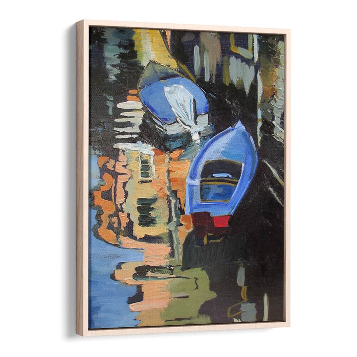 BOATS ON THE CANAL , BEACH PAINTINGS