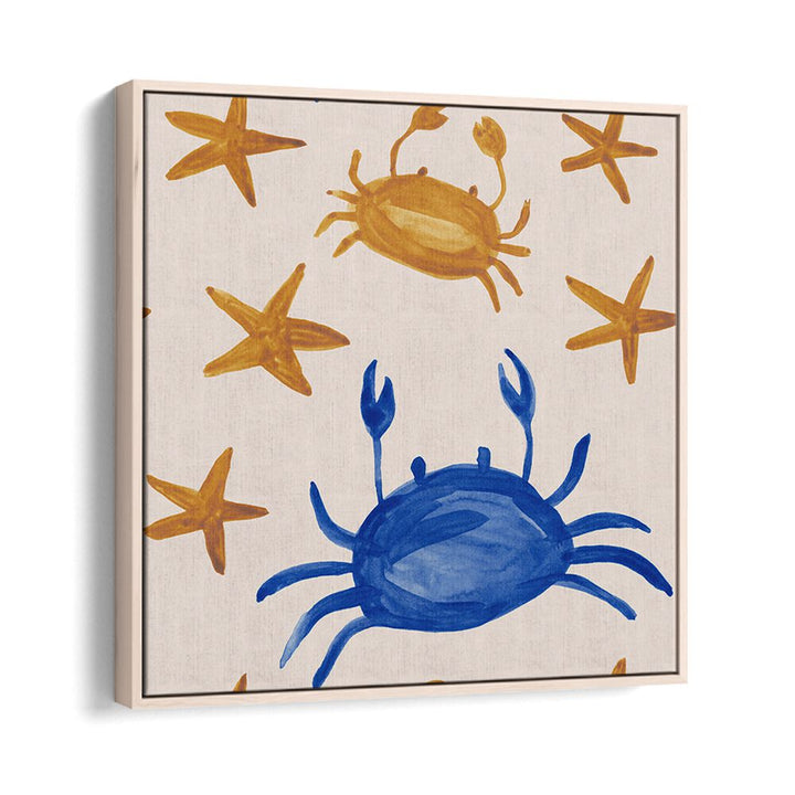 Vibrant WATERCOLOUR TILE XI, KIDS ROOM PAINTINGS featuring crabs and stars, perfect for playful decor.