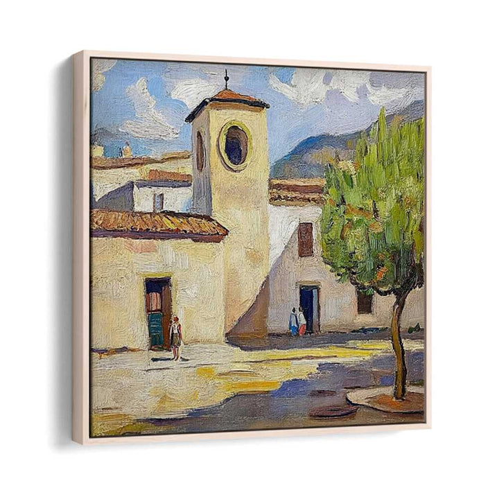 Vibrant artwork of a charming TOWN IN SPAIN, capturing its picturesque streets and historic architecture.