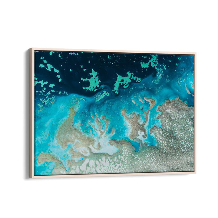 Vibrant colors and dynamic shapes in CORAL THE OASIS, ABSTRACT PAINTINGS add artistic elegance to any space.