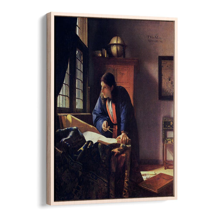 THE GEOGRAPHER (1669) FAMOUS PAINTING BY JOHANNES VERMEER, VINTAGE PAINTINGS