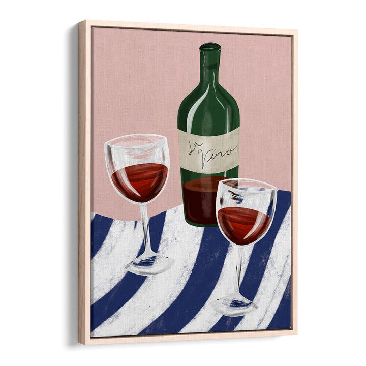 Art featuring wine glasses and a bottle, perfect for your WINE TIME, BAR decor at home or cafe.