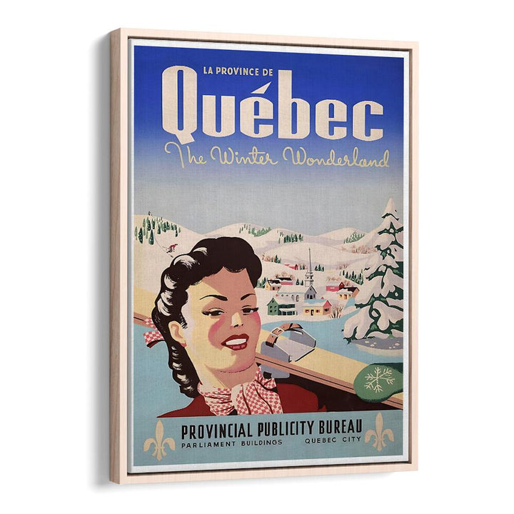 QUEBEC I, VINTAGE TRAVEL POSTERS showcasing Quebec's winter beauty and charm, perfect for any art lover's collection.