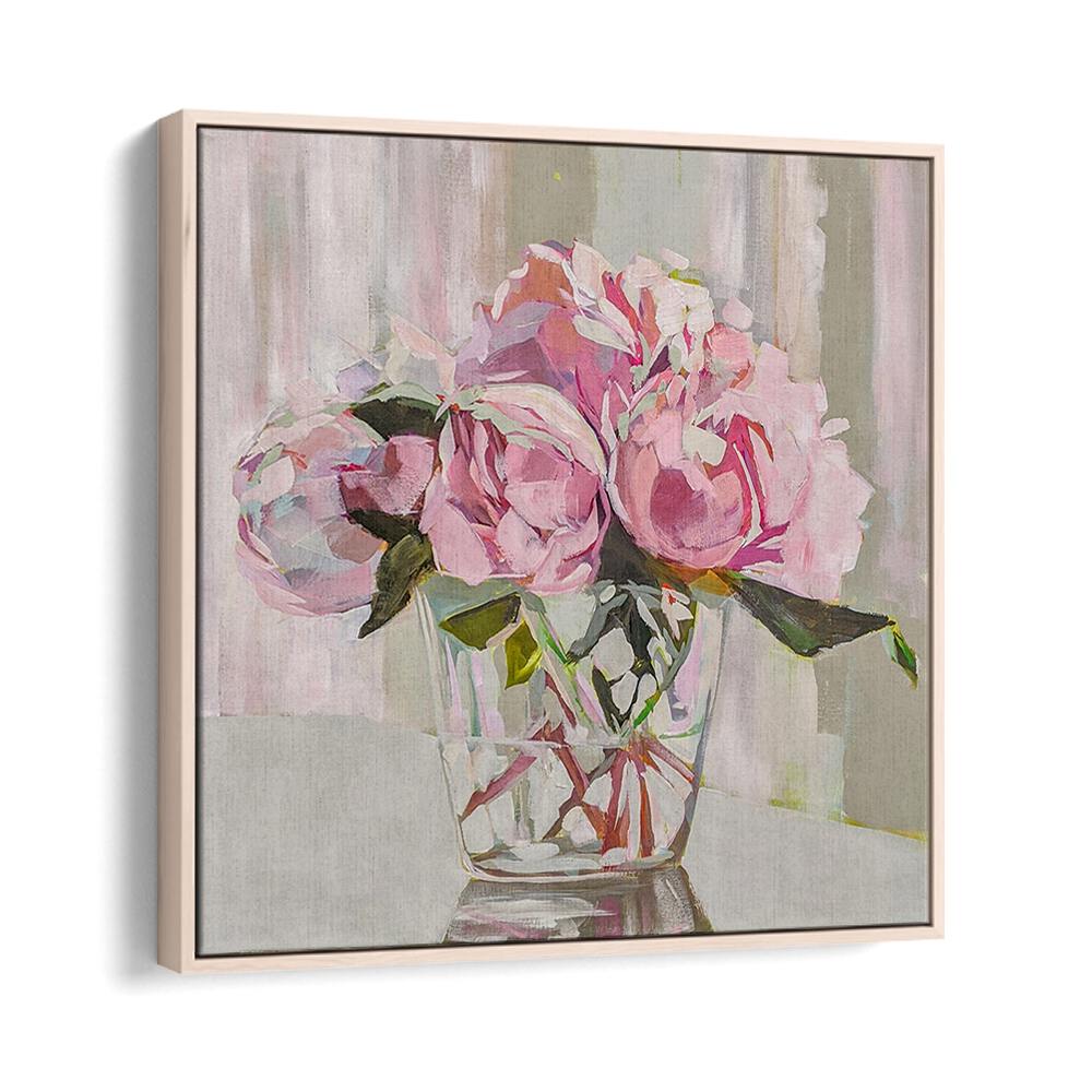 Stunning PEONIES, FLORAL FLOWER PAINTINGS in a glass vase, perfect for transforming your space with elegance.