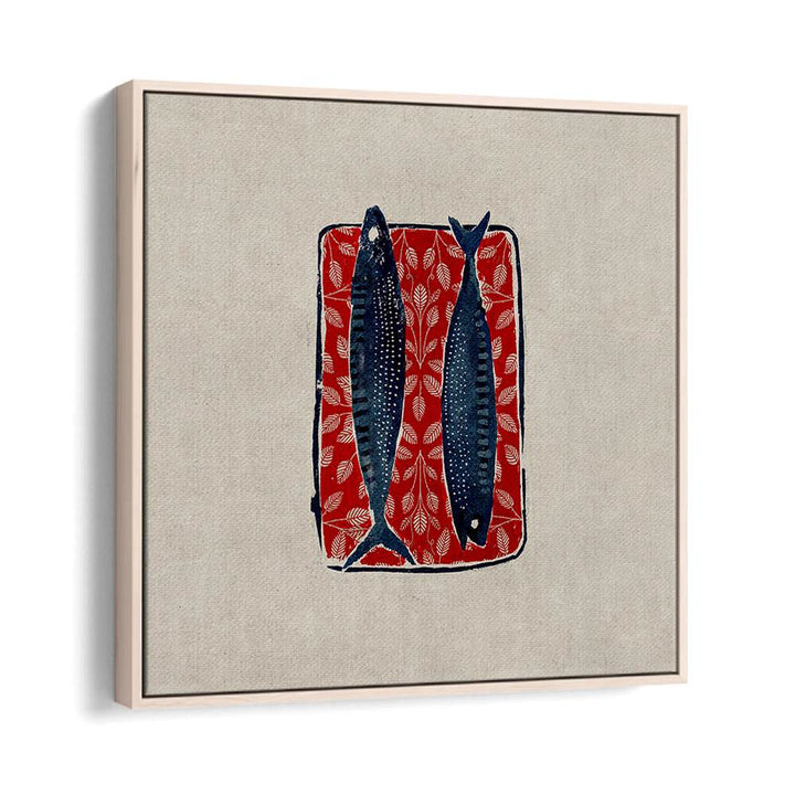 SARDINE IN RED, KITCHEN POSTERS showcase vibrant artwork featuring sardines on a striking red background.