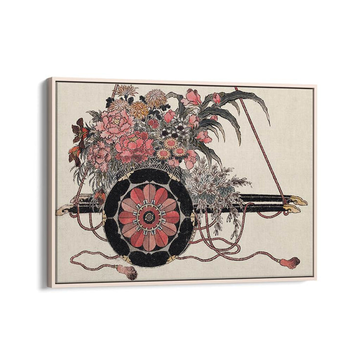 FLOWER CART FROM ALBUM OF SKETCHES (1814) VINTAGE JAPANESE WOODBLOCK PRINTS BY KATSUSHIKA HOKUSAI, JAPANESE PAINTINGS