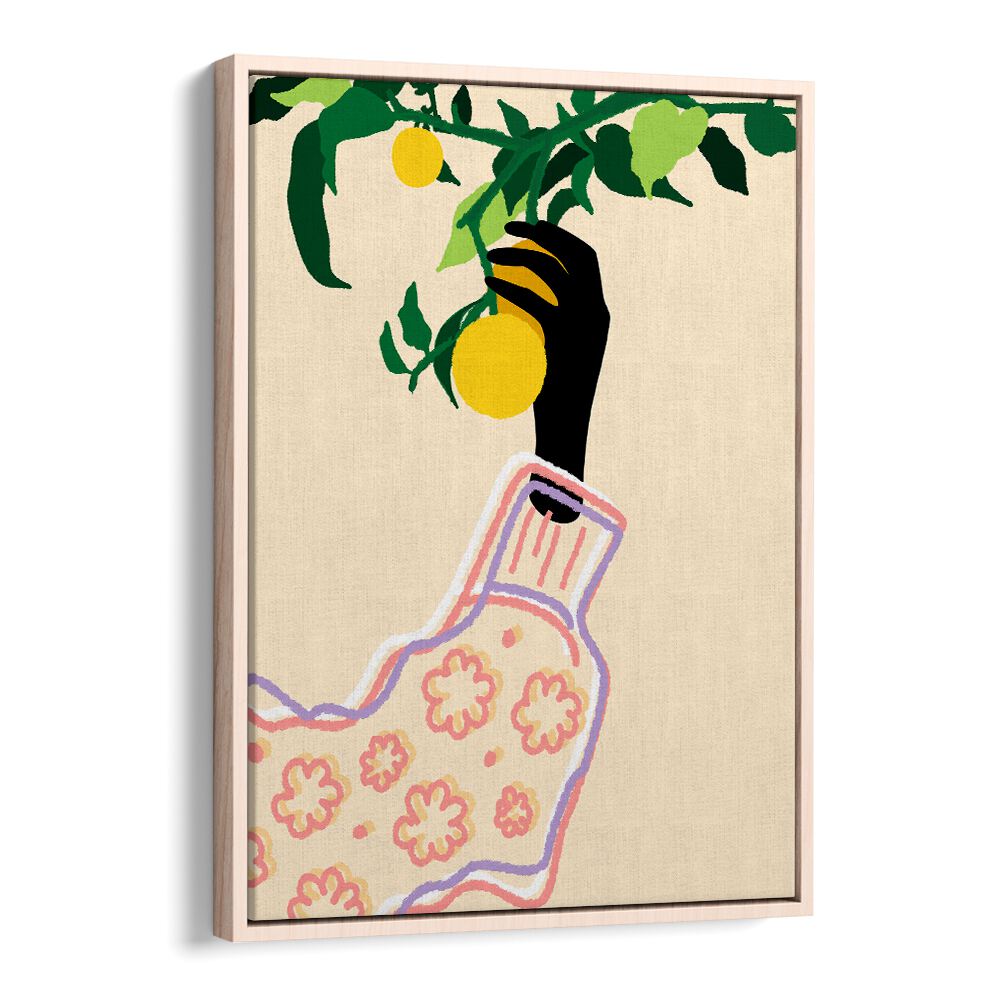 Bright and vibrant CITRUS TOUCH, KITCHEN POSTERS featuring a hand holding lemons, perfect for refreshing décor.
