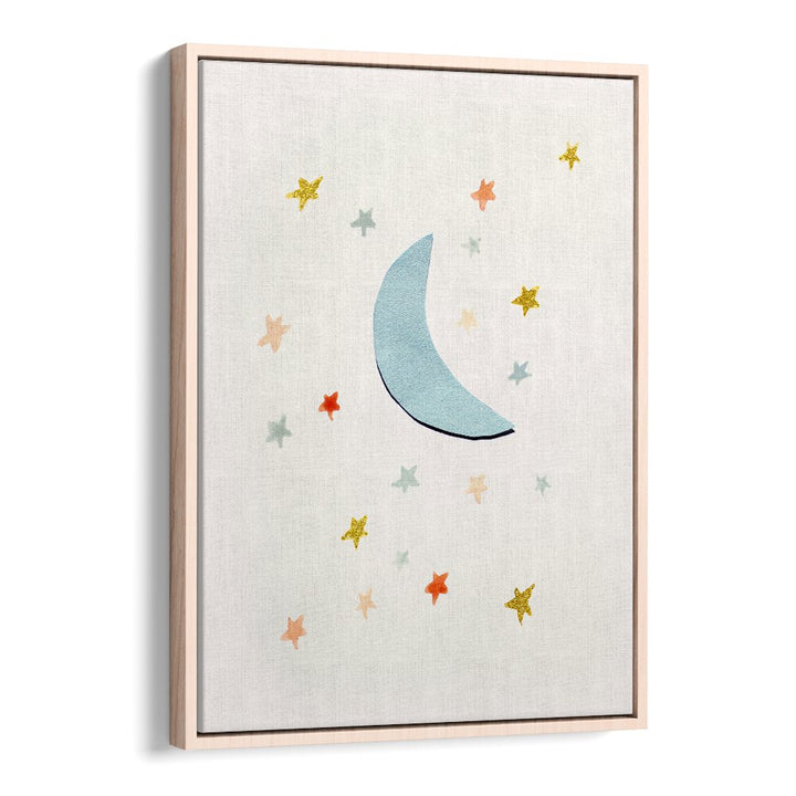 Whimsical MOON and stars artwork, perfect for kids' rooms, adding charm and creativity to any space.