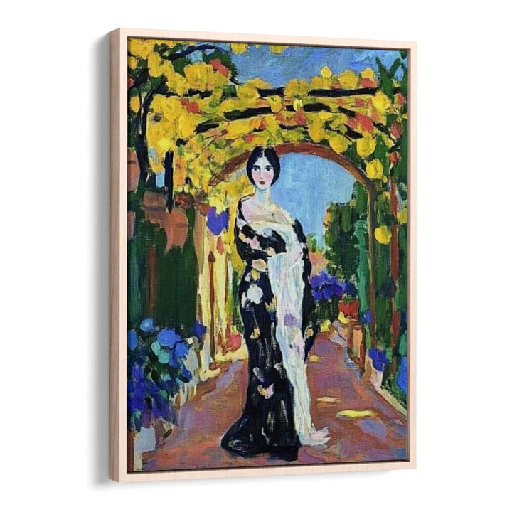 Graceful WOMAN IN A GARDEN artwork, showcasing vibrant flora and tranquility, perfect for enhancing any living space.