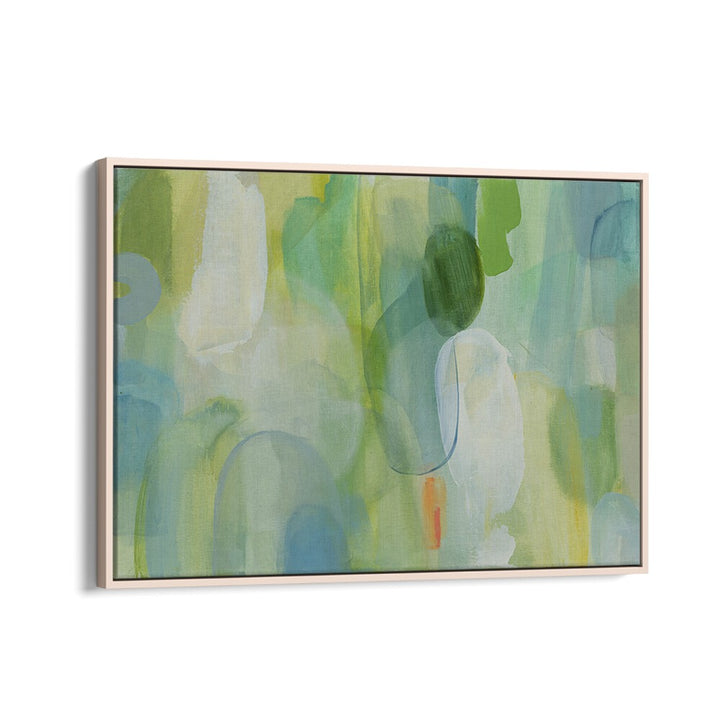 Vibrant GREEN BLUE ABSTRACT painting, perfect for modern decor, showcasing dynamic brush strokes and vivid hues.