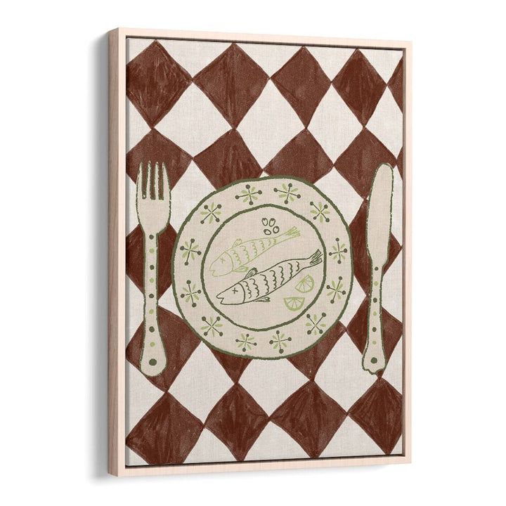 Elegant DINNER , KITCHEN POSTERS featuring a rustic plate and cutlery design, perfect for enhancing your dining space.