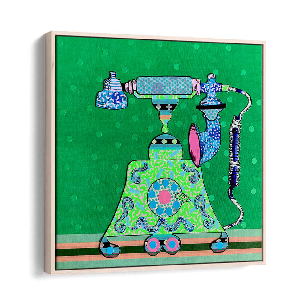 Vibrant MIDNIGHT CALL, POP ART PAINTINGS featuring a retro phone design, perfect for modern home decor.