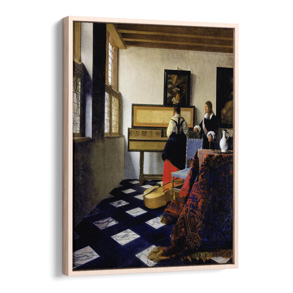 THE MUSIC LESSON (CA. 1662–1665)  BY JOHANNES VERMEER, VINTAGE PAINTINGS