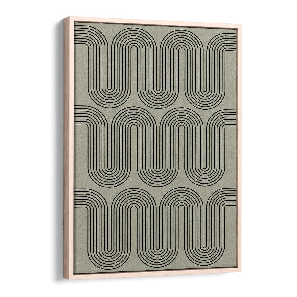 Modern Waves No.II, geometric art prints featuring fluid black lines on a textured background, perfect for any space.