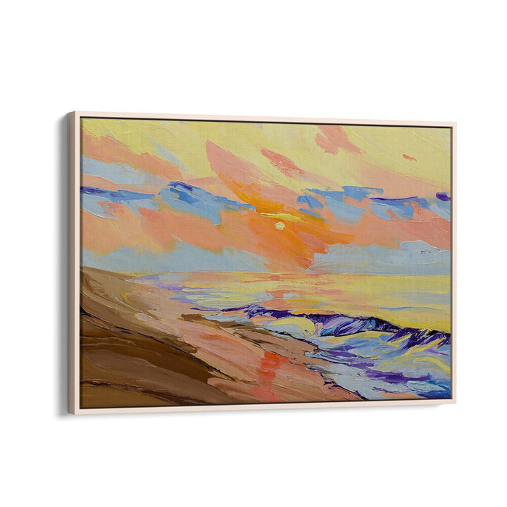 SUNSET AT THE BEACH , BEACH PAINTINGS