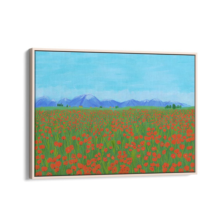 POPPY FIELD , LANDSCAPE ART PRINTS , LANDSCAPE PAINTINGS