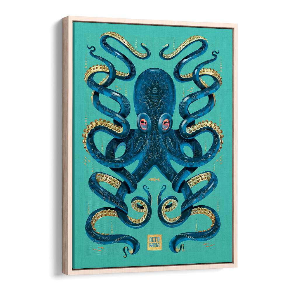 Vibrant OCTOPUS BLUE GOLD, BEACH PAINTINGS showcase elegance and style, perfect for enhancing any space.